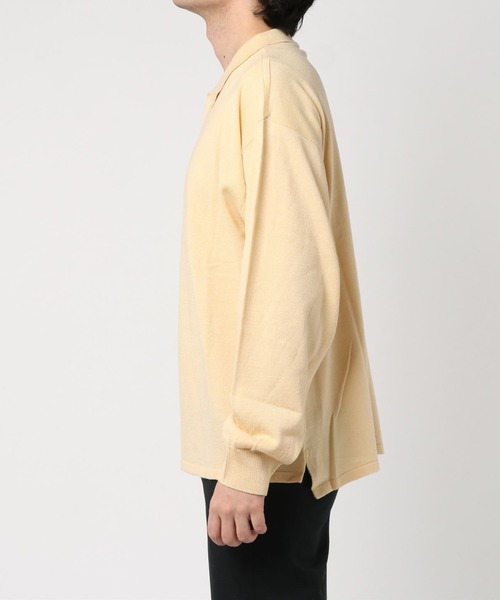 WEGO(ウィゴー)の「WEGO VINTAGE/12GG ニットポロシャツ(ニット/セーター・メンズ・ブラック/キャメル/ライトベージュ・MEDIUM/LARGE)」の4枚目の写真