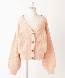 one after another NICE CLAUP | ハート柄アイレットカーディガン(カーディガン/ボレロ)