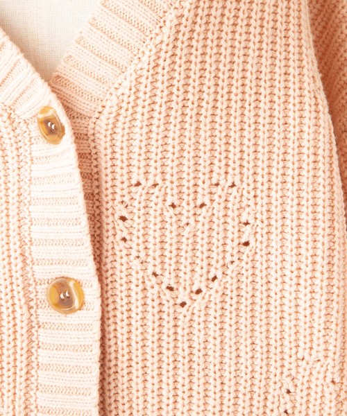 one after another NICE CLAUP（ワンアフターアナザーナイスクラップ）の「ハート柄アイレットカーディガン（カーディガン/ボレロ・レディース・オレンジ/アイボリー/グリーン系その他/ライトベージュ・FREE）」の13枚目の写真