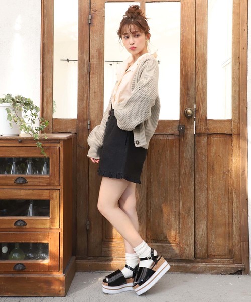 one after another NICE CLAUP（ワンアフターアナザーナイスクラップ）の「ハート柄アイレットカーディガン（カーディガン/ボレロ・レディース・オレンジ/アイボリー/グリーン系その他/ライトベージュ・FREE）」の17枚目の写真