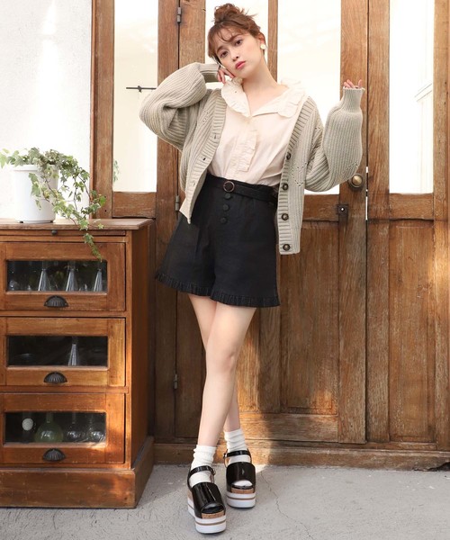 one after another NICE CLAUP（ワンアフターアナザーナイスクラップ）の「ハート柄アイレットカーディガン（カーディガン/ボレロ・レディース・オレンジ/アイボリー/グリーン系その他/ライトベージュ・FREE）」の22枚目の写真