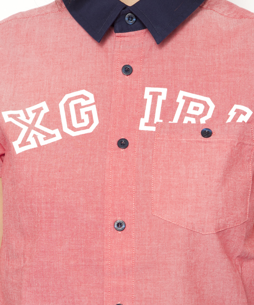 X-girl（エックスガール）の「BI-COLOR S/S SHIRT（シャツ/ブラウス・レディース・ブラック/レッド/イエロー/ネイビー・1/2）」の13枚目の写真