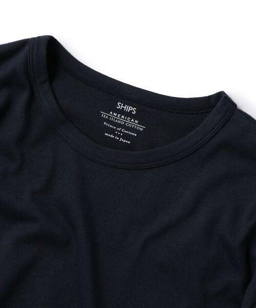 SHIPS(シップス)の「SC: アメリカンシーアイランドコットン クルーネック Tシャツ(Tシャツ/カットソー・メンズ・ホワイト/グレー/ネイビー・SMALL/MEDIUM/LARGE/X-LARGE)」の5枚目の写真