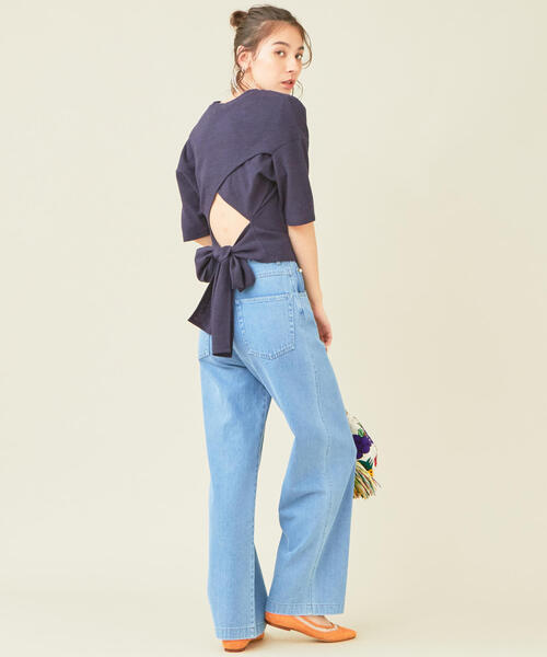 BEAUTY&YOUTH UNITED ARROWS(ビューティーアンドユースユナイテッドアローズ)の「BY∴ バッククロスカットソー(Tシャツ/カットソー・レディース・ホワイト/ネイビー/コバルトブルー・FREE)」の16枚目の写真