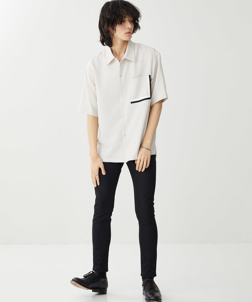 STUDIOUS（ステュディオス）の「【STUDIOUS】マルチLポケットショートスリーブ【ZOZO限定アイテム】（シャツ/ブラウス・メンズ・アイボリー/ブラック/ブルー・1/2/3）」の6枚目の写真