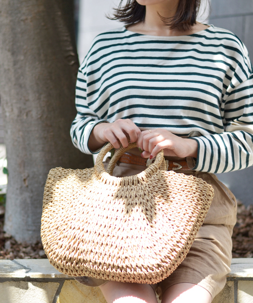 Fun & Daily（ファンアンドデイリー）の「F&D : リングラウンドカゴバッグ（かごバッグ・レディース・ベージュ/ナチュラル・FREE）」の6枚目の写真