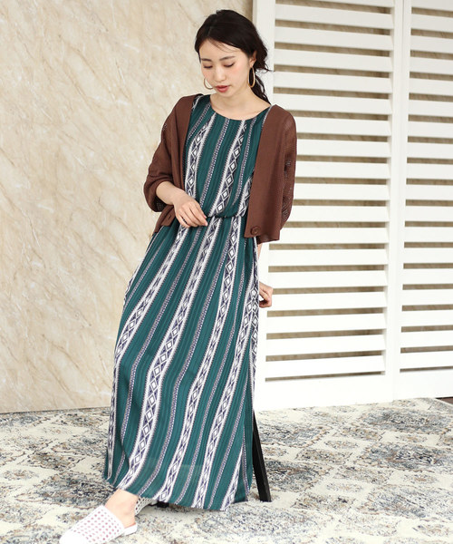 Bou Jeloud（ブージュルード）の「◆リゾートに◆エスニックロングワンピース（ワンピース・レディース・グリーン/ブラウン/ブラック・38）」の13枚目の写真