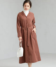 green label relaxing | FM オープンカラー シャツ ワンピース(シャツワンピース)