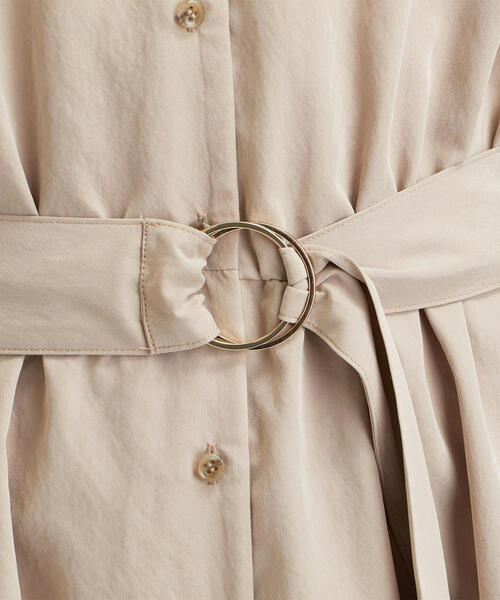 green label relaxing（グリーンレーベルリラクシング）の「FM オープンカラー シャツ ワンピース（シャツワンピース・レディース・ベージュ/ネイビー/ブラウン・FREE）」の8枚目の写真