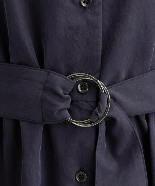 green label relaxing（グリーンレーベルリラクシング）の「FM オープンカラー シャツ ワンピース（シャツワンピース・レディース・ベージュ/ネイビー/ブラウン・FREE）」の10枚目の写真