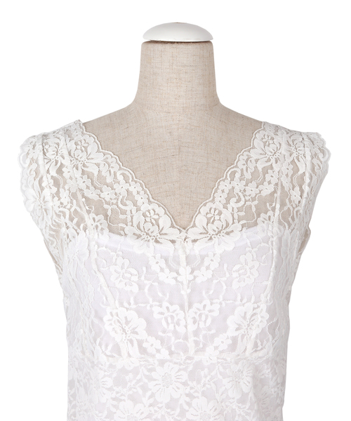 PUNYUS（プニュズ）の「レースキャミソール（タンクトップ・レディース・ホワイト/ブラック・1/2/4/3）」の12枚目の写真