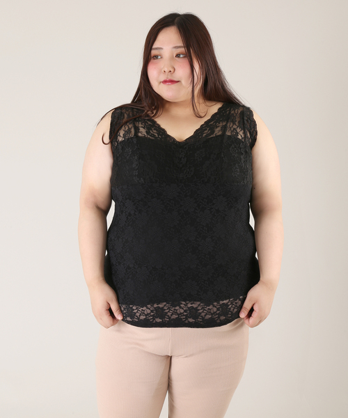 PUNYUS（プニュズ）の「レースキャミソール（タンクトップ・レディース・ホワイト/ブラック・1/2/4/3）」の4枚目の写真