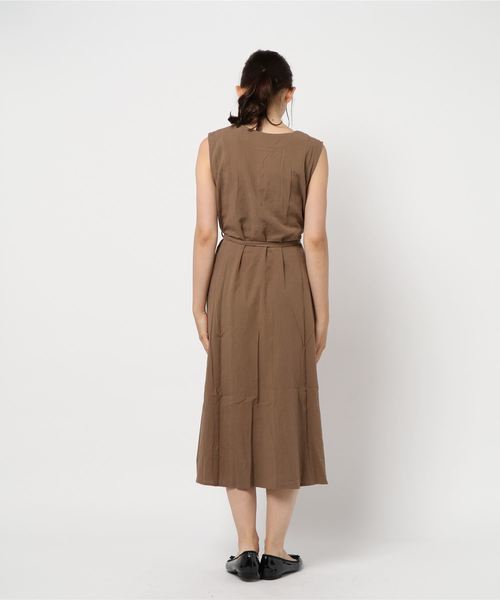 KOBE LETTUCE（コウベレタス）の「フロントボタン2WAYリネン調ガウンワンピース【セットアップOK】（ワンピース・レディース・ベージュ/カーキ/モカ/レッド系その他・FREE）」の16枚目の写真