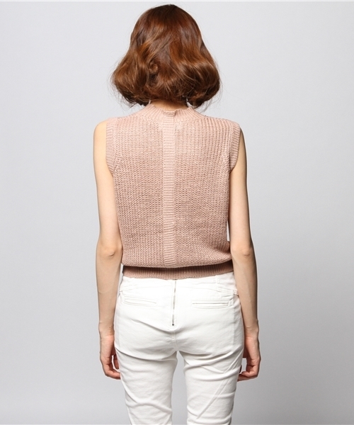 ROSE BUD(ローズバッド)の「LK-14139 HI-NECK CROPPED TANK(ニット/セーター・レディース・ホワイト/ピンクベージュ/ネイビー/ブラック・ONE SIZE)」の6枚目の写真