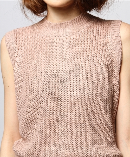 ROSE BUD(ローズバッド)の「LK-14139 HI-NECK CROPPED TANK(ニット/セーター・レディース・ホワイト/ピンクベージュ/ネイビー/ブラック・ONE SIZE)」の10枚目の写真