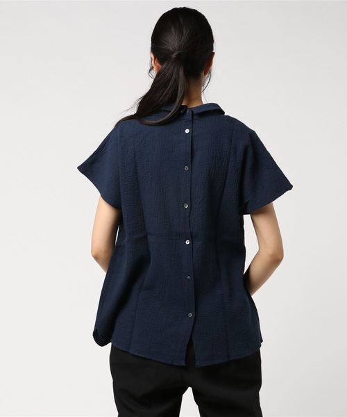 MashuKashu（マシュカシュ）の「後ろ開きブラウス（シャツ/ブラウス・レディース・ネイビー/オフホワイト/グリーン・フリー）」の5枚目の写真
