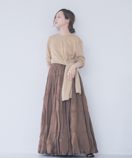 KOBE LETTUCE（コウベレタス）の「サイドスリットシアーニットトップス（ニット/セーター・レディース・ブラック/ベージュ/ブラウン/レッド・FREE）」の20枚目の写真