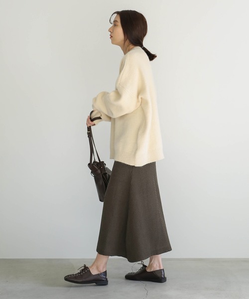 select MOCA（セレクトモカ）の「ニュアンスリブ編フレアニットスカート（スカート・レディース・ブラウン/ブラック・FREE）」の7枚目の写真