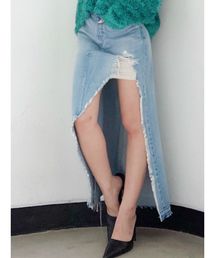 GYDA | アシメロングスカートライクショーパン(デニムスカート)