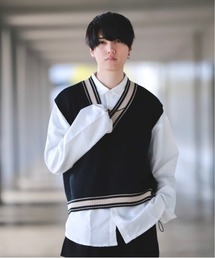 MinoriTY | 【コラボ　MinoriTY×WEARISTA　Mr.Szk】ビッグシルエットチルデンニットベスト(ベスト)