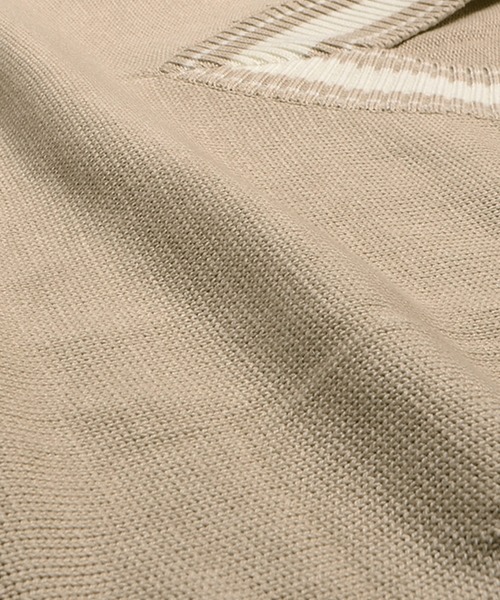 MinoriTY（マイノリティ）の「【コラボ「MinoriTY×WEARISTA　Mr.SZK」】ビッグシルエットショート丈チルデンニットベスト（ベスト・メンズ・ブラック/ベージュ・M/L）」の11枚目の写真