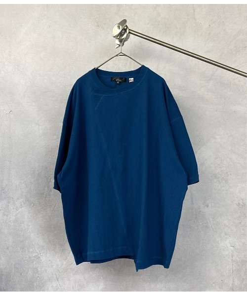 Beno(ビーノ)の「USAコットン 天竺 / アシンメトリー リメイク オーバーサイズ Tシャツ(Tシャツ/カットソー・メンズ・ホワイト/パープル/ブラック/ベージュ/ダークブルー/ブルーグリーン・L/M)」の5枚目の写真