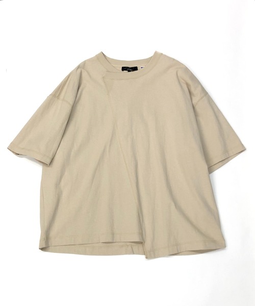 Beno(ビーノ)の「USAコットン 天竺 / アシンメトリー リメイク オーバーサイズ Tシャツ(Tシャツ/カットソー・メンズ・ホワイト/パープル/ブラック/ベージュ/ダークブルー/ブルーグリーン・L/M)」の16枚目の写真