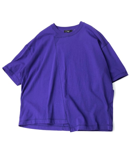 Beno(ビーノ)の「USAコットン 天竺 / アシンメトリー リメイク オーバーサイズ Tシャツ(Tシャツ/カットソー・メンズ・ホワイト/パープル/ブラック/ベージュ/ダークブルー/ブルーグリーン・L/M)」の15枚目の写真