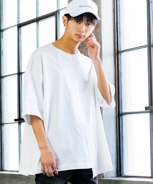 【STUDIO DOE】TENCEL ツイストアシンメトリーTシャツ セール】Studio Doe Sloping Neck Shoulder Shape Top（Tシャツ