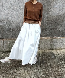 ulu | Original cotton flare long skirt(スカート)