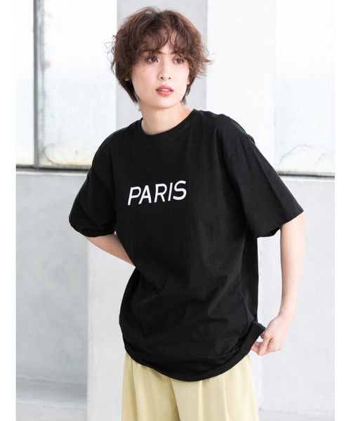 fifth(フィフス)の「PARISロゴオーバーサイズTシャツ(Tシャツ/カットソー・レディース・ブラック/ホワイト/グレー・MEDIUM)」の3枚目の写真