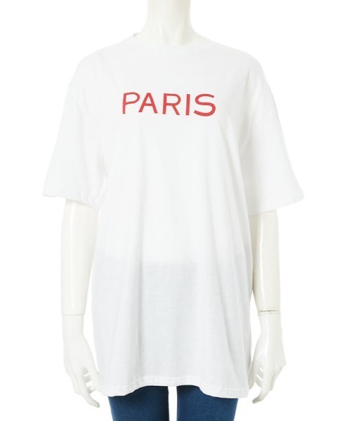 fifth(フィフス)の「PARISロゴオーバーサイズTシャツ(Tシャツ/カットソー・レディース・ブラック/ホワイト/グレー・MEDIUM)」の9枚目の写真