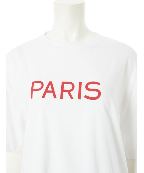 fifth(フィフス)の「PARISロゴオーバーサイズTシャツ(Tシャツ/カットソー・レディース・ブラック/ホワイト/グレー・MEDIUM)」の6枚目の写真