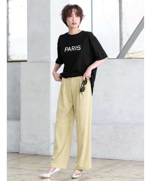 fifth(フィフス)の「PARISロゴオーバーサイズTシャツ(Tシャツ/カットソー・レディース・ブラック/ホワイト/グレー・MEDIUM)」の12枚目の写真