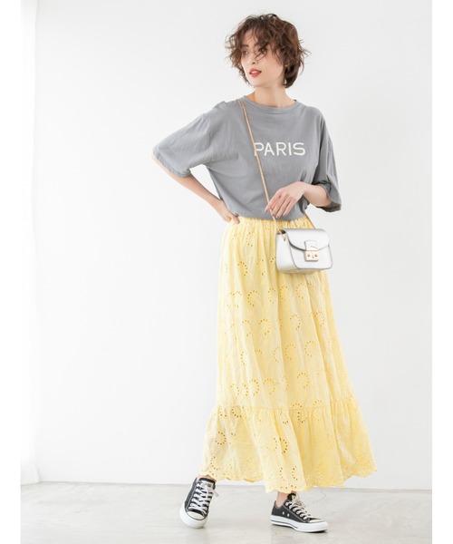 fifth(フィフス)の「PARISロゴオーバーサイズTシャツ(Tシャツ/カットソー・レディース・ブラック/ホワイト/グレー・MEDIUM)」の11枚目の写真