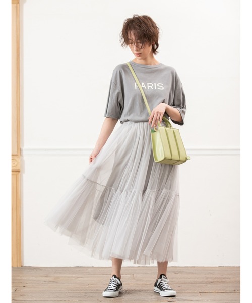 fifth(フィフス)の「PARISロゴオーバーサイズTシャツ(Tシャツ/カットソー・レディース・ブラック/ホワイト/グレー・MEDIUM)」の18枚目の写真