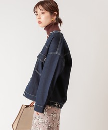 natural couture | ノーカラーリメイクGジャン(デニムジャケット)