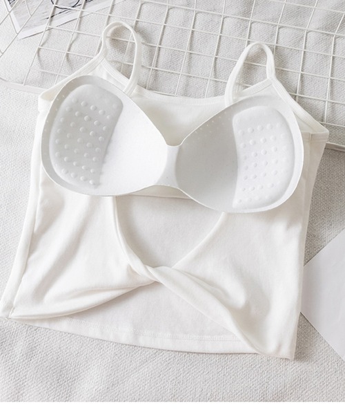 STYLEBLOCK（スタイルブロック）の「立体パッドカップ付きキャミソール（キャミソール・レディース・ブラウン/キャメル/グリーン/ブラック/ホワイト/グレー/イエロー・FREE）」の13枚目の写真