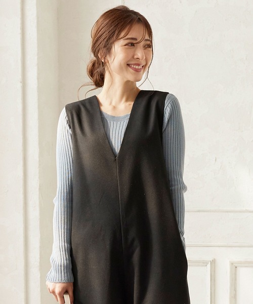 KOBE LETTUCE(コウベレタス)の「ワイドリブニットトップス(ニット/セーター・レディース・ブルー/ネイビー/ブルー系その他/ブラック/ブルー系その他2/アイボリー/ベージュ系その他/ブラック系その他/ホワイト系その他/グレイッシュベージュ/オレンジ/グリーン系その他2/レッド/サックスブルー/レッド系その他2/ホワイト系その他2/ブラック系その他2/ベージュ系その他2/ブルー系その他4/ブルー系その他3/グリーン系その他3・1/2/3)」の16枚目の写真