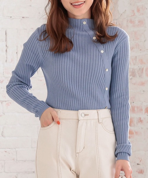 KOBE LETTUCE(コウベレタス)の「ワイドリブニットトップス(ニット/セーター・レディース・ブルー/ネイビー/ブルー系その他/ブラック/ブルー系その他2/アイボリー/ベージュ系その他/ブラック系その他/ホワイト系その他/グレイッシュベージュ/オレンジ/グリーン系その他2/レッド/サックスブルー/レッド系その他2/ホワイト系その他2/ブラック系その他2/ベージュ系その他2/ブルー系その他4/ブルー系その他3/グリーン系その他3・1/2/3)」の19枚目の写真