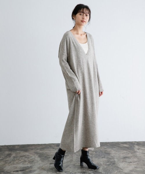 apart by lowrys(アパートバイローリーズ)の「12GフカVルーズワンピース 918308(ワンピース)」|ベージュ
