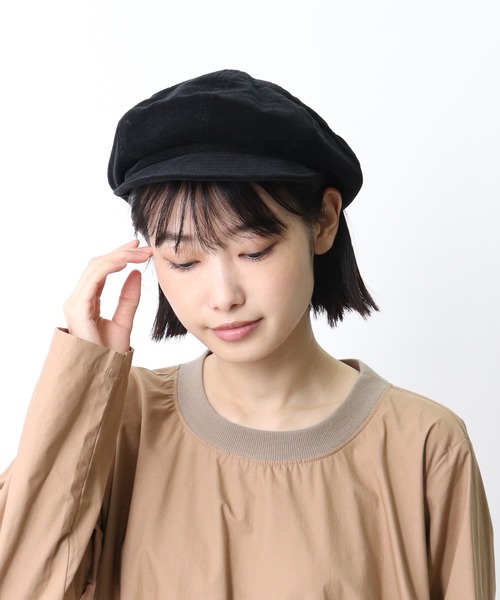 salle de bal(サルデバル)の「コーデュロイキャスケット / CORDUROY CASQUETTE(キャスケット・レディース・ベージュ/サックスブルー/ブラック/ネイビー/グレー・FREE)」の2枚目の写真