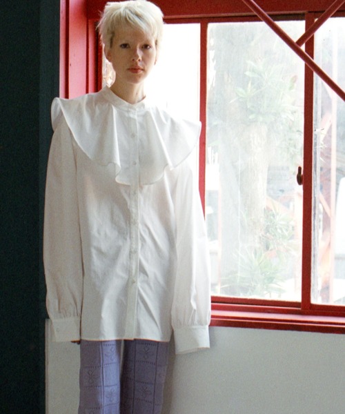 Alley by w closet（アリーバイダブルクローゼット）の「【Alley】フレア衿ブラウス（シャツ/ブラウス・レディース・ホワイト/ブラック/マスタード・FREE）」の8枚目の写真