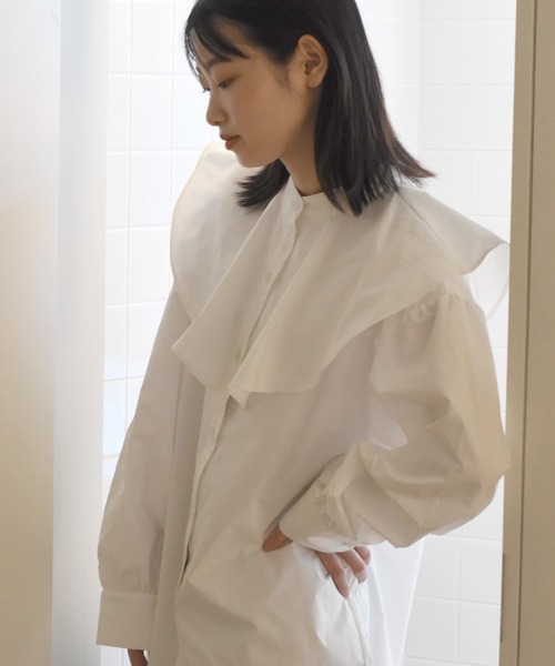 Alley by w closet（アリーバイダブルクローゼット）の「【Alley】フレア衿ブラウス（シャツ/ブラウス・レディース・ホワイト/ブラック/マスタード・FREE）」の11枚目の写真