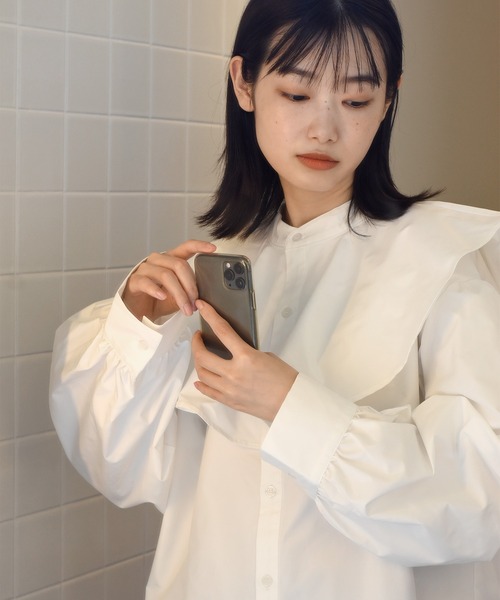 Alley by w closet（アリーバイダブルクローゼット）の「【Alley】フレア衿ブラウス（シャツ/ブラウス・レディース・ホワイト/ブラック/マスタード・FREE）」の13枚目の写真