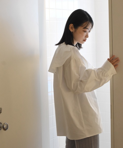 Alley by w closet（アリーバイダブルクローゼット）の「【Alley】フレア衿ブラウス（シャツ/ブラウス・レディース・ホワイト/ブラック/マスタード・FREE）」の14枚目の写真