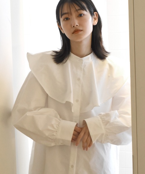 Alley by w closet（アリーバイダブルクローゼット）の「【Alley】フレア衿ブラウス（シャツ/ブラウス・レディース・ホワイト/ブラック/マスタード・FREE）」の15枚目の写真