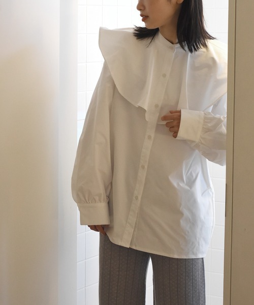 Alley by w closet（アリーバイダブルクローゼット）の「【Alley】フレア衿ブラウス（シャツ/ブラウス・レディース・ホワイト/ブラック/マスタード・FREE）」の16枚目の写真