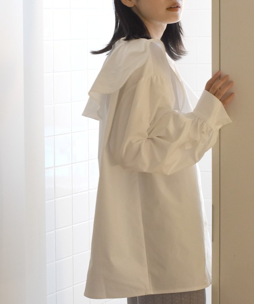 Alley by w closet（アリーバイダブルクローゼット）の「【Alley】フレア衿ブラウス（シャツ/ブラウス・レディース・ホワイト/ブラック/マスタード・FREE）」の17枚目の写真