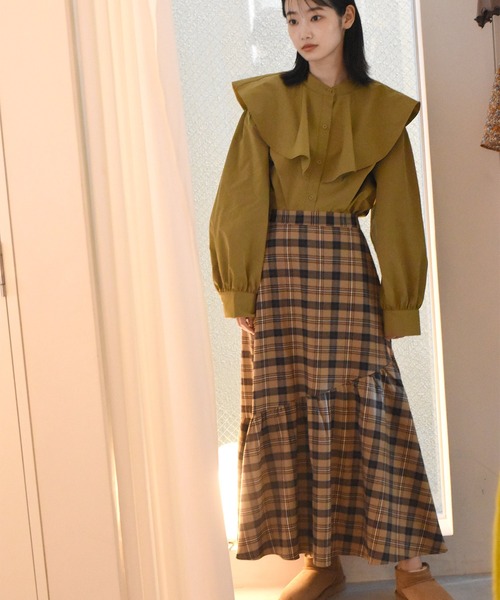 Alley by w closet（アリーバイダブルクローゼット）の「【Alley】フレア衿ブラウス（シャツ/ブラウス・レディース・ホワイト/ブラック/マスタード・FREE）」の18枚目の写真